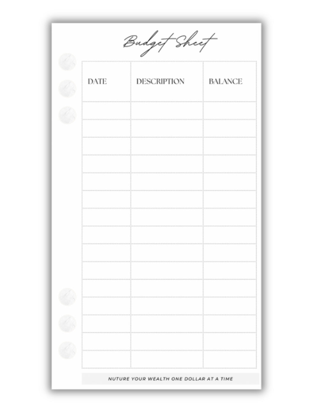 Budget Sheet Insert – Envelope Tracker (Fits A6 Binder)
