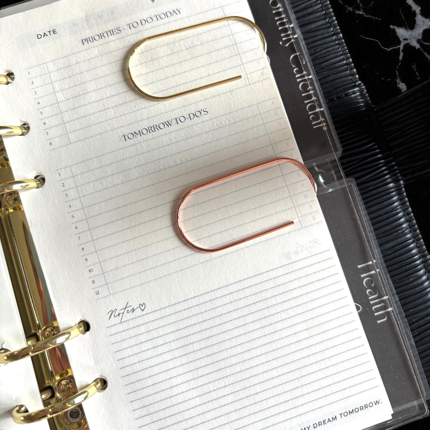 Jumbo Paper Clips - Rose Gold & Gold - Planner Accessories (6 Pack)