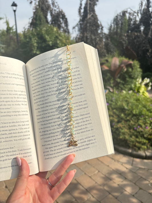 Charmed Essentials - Cinderella’s Carriage Bookmark & Binder Charm – Gold & Blue Beaded – Limited Edition