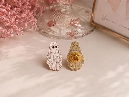 Floral Ghost Enamel Pins