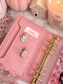 Cute pink Ghostface-inspired cash stuffing savings challenge insert for A6 budget binder with heart-themed savings tracker and laminated finish.