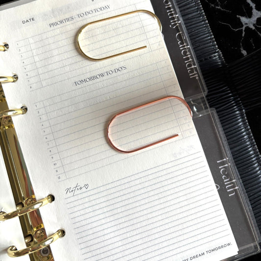 Jumbo Paper Clips - Rose Gold & Gold - Planner Accessories (6 Pack)